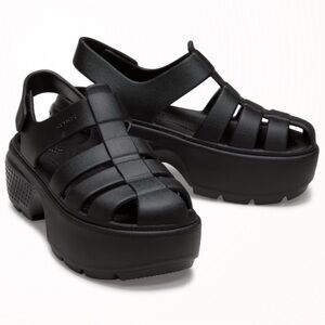 CROCS Black Chunky Platform Sandals